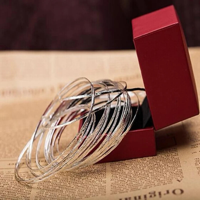 10pcs Silver Color Bangles Bracelets