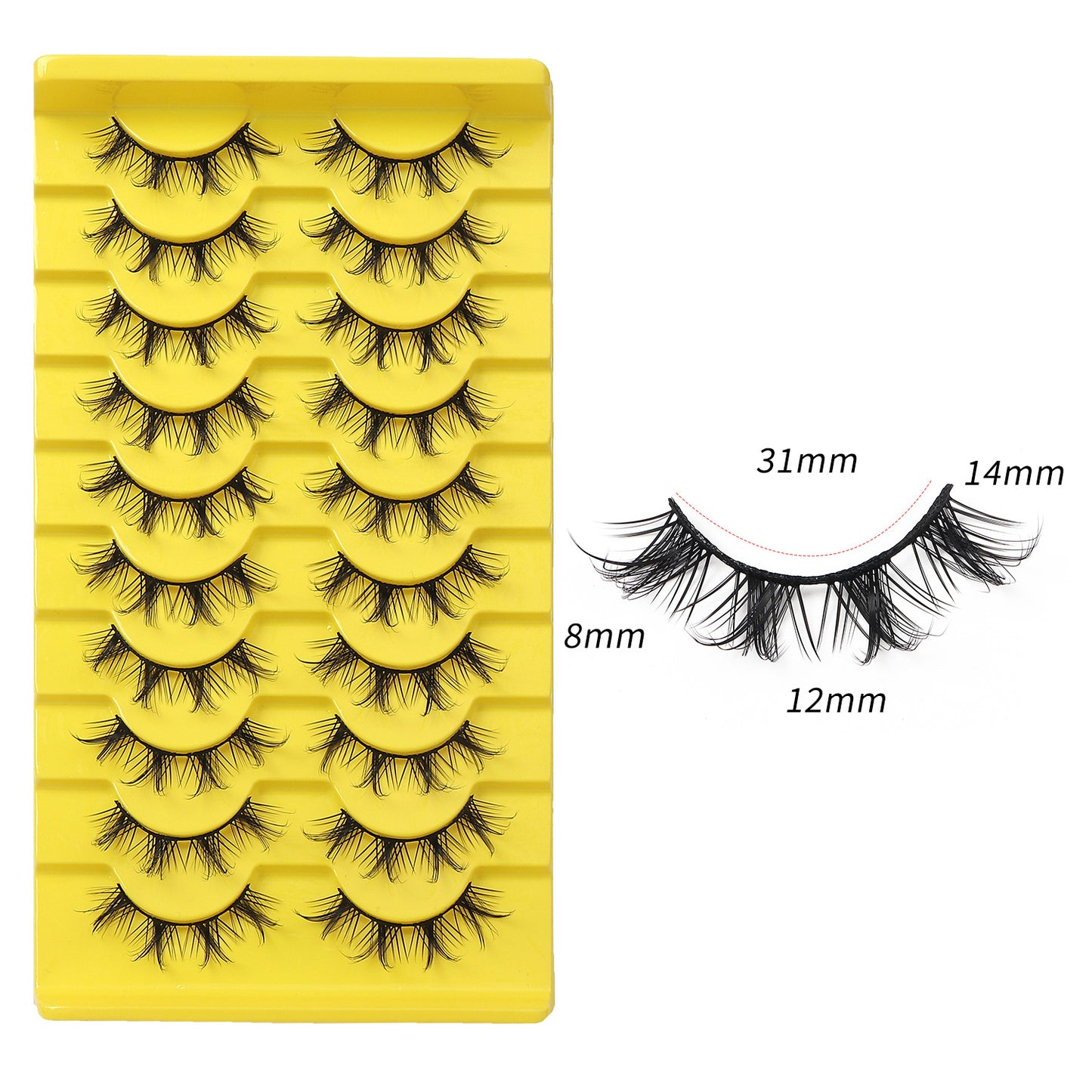 False Eyelashes - 10 Pairs