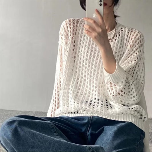 Hollow  Knitted Mesh  Sweater