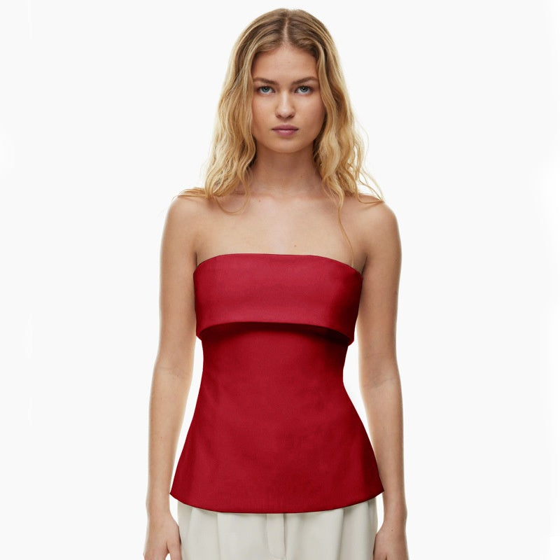 Solid Color Slim-Fit  Tube Top