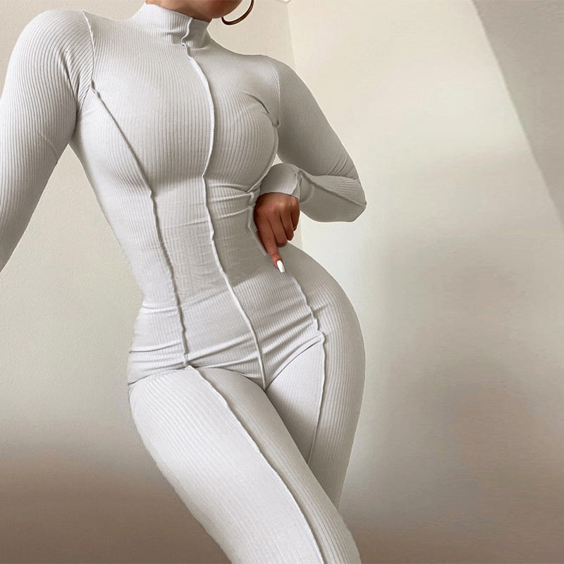 Solid Color Sports Jumpsuit