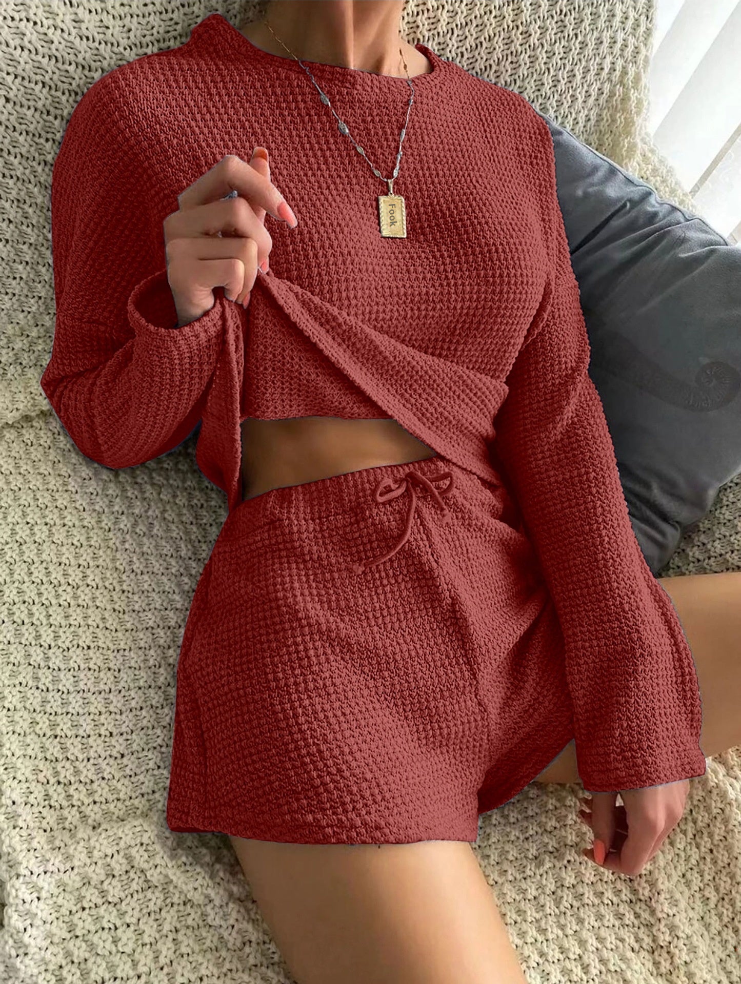 Simple Casual Loungewear Set - Two-Piece Set