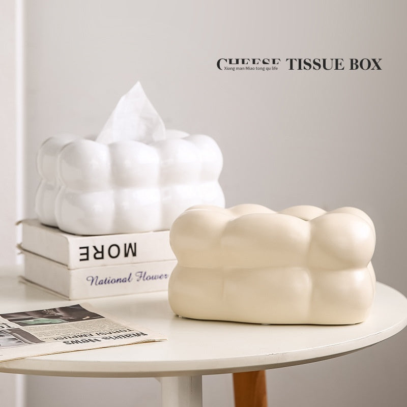 Cream Style Ceramic Tissue Box