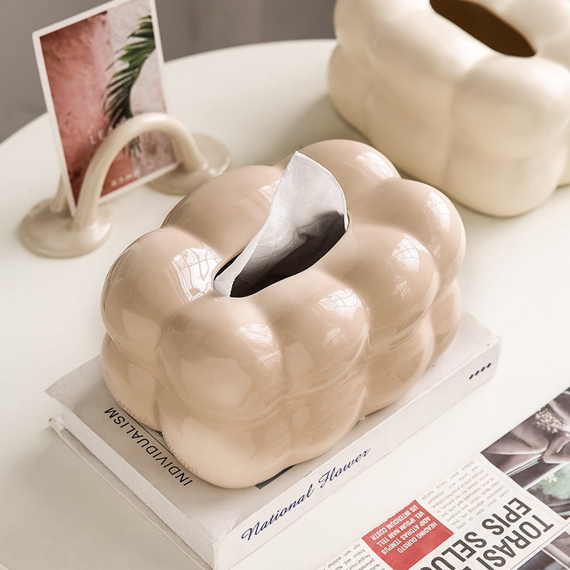 Cream Style Ceramic Tissue Box