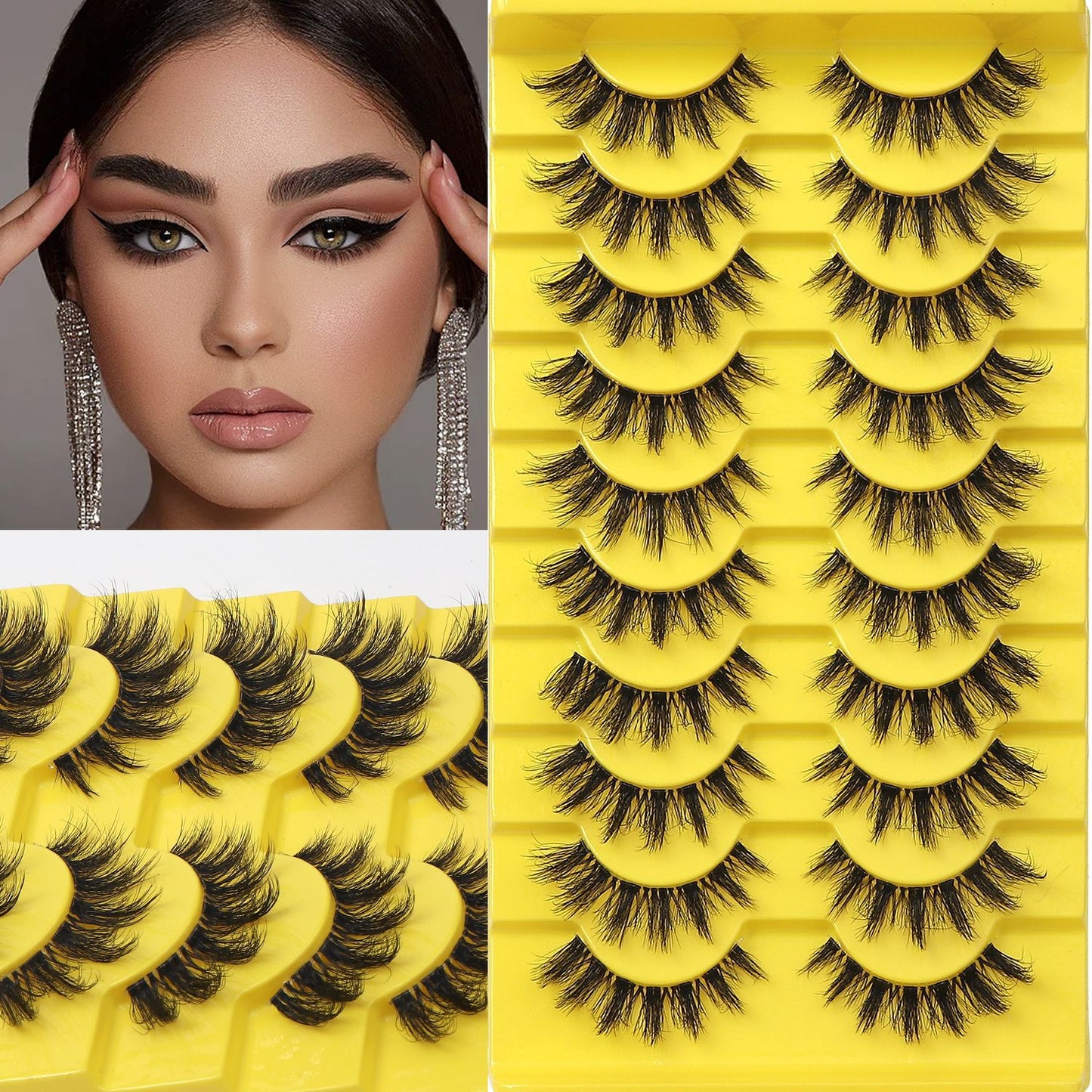 False Eyelashes - 10 Pairs