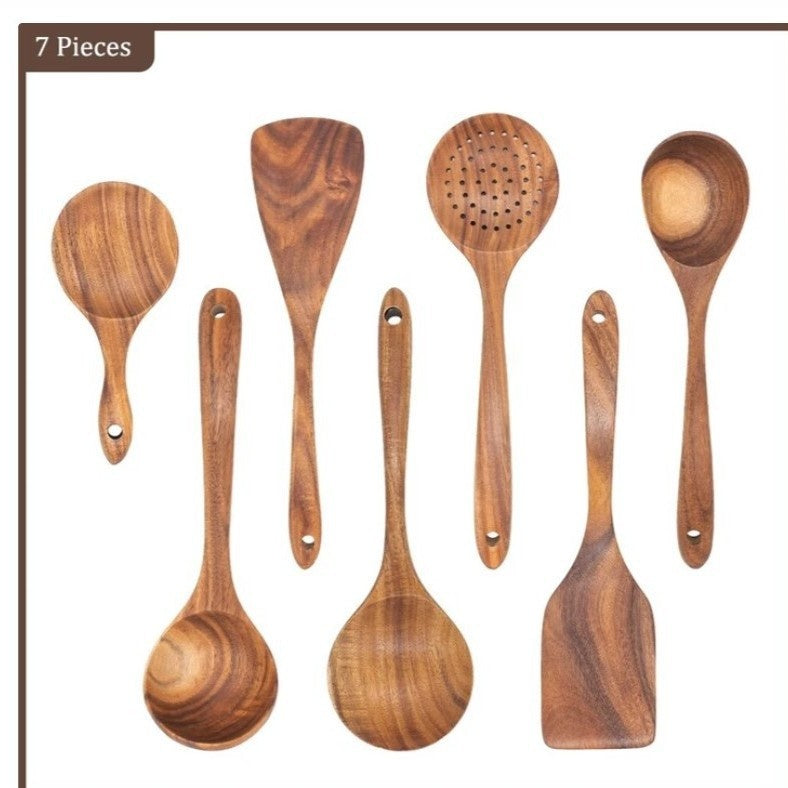 Non-Stick Wooden Cooking Kitchen Utensils Sets