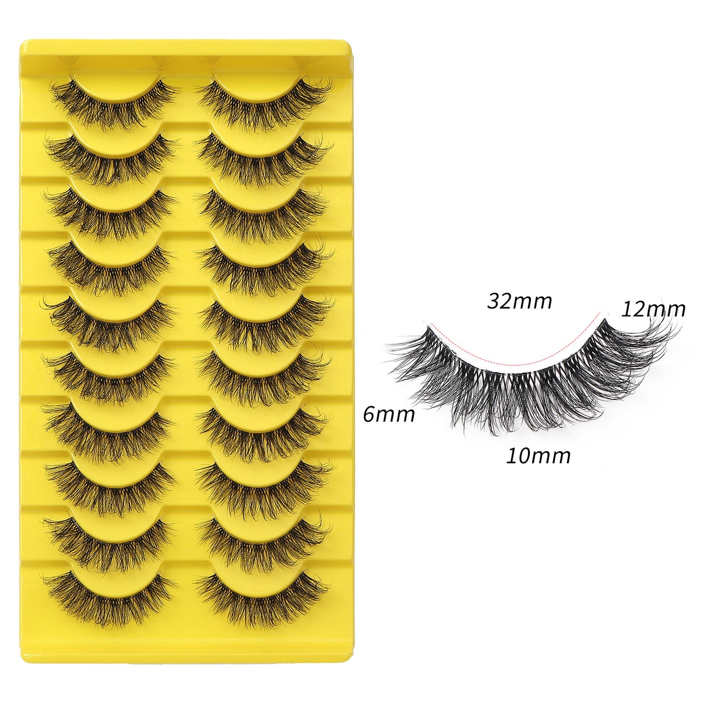 False Eyelashes - 10 Pairs