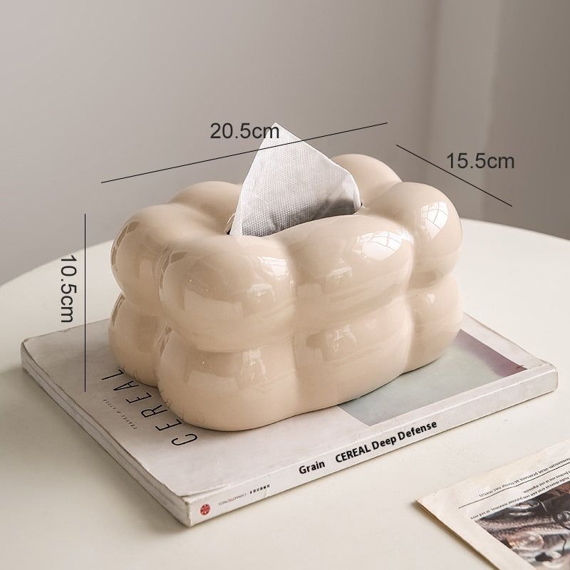 Cream Style Ceramic Tissue Box