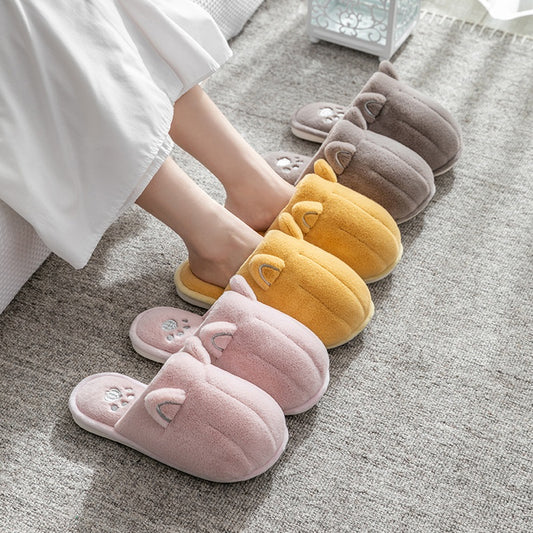 Cute Women's Cartoon Plush Cotton Slippers