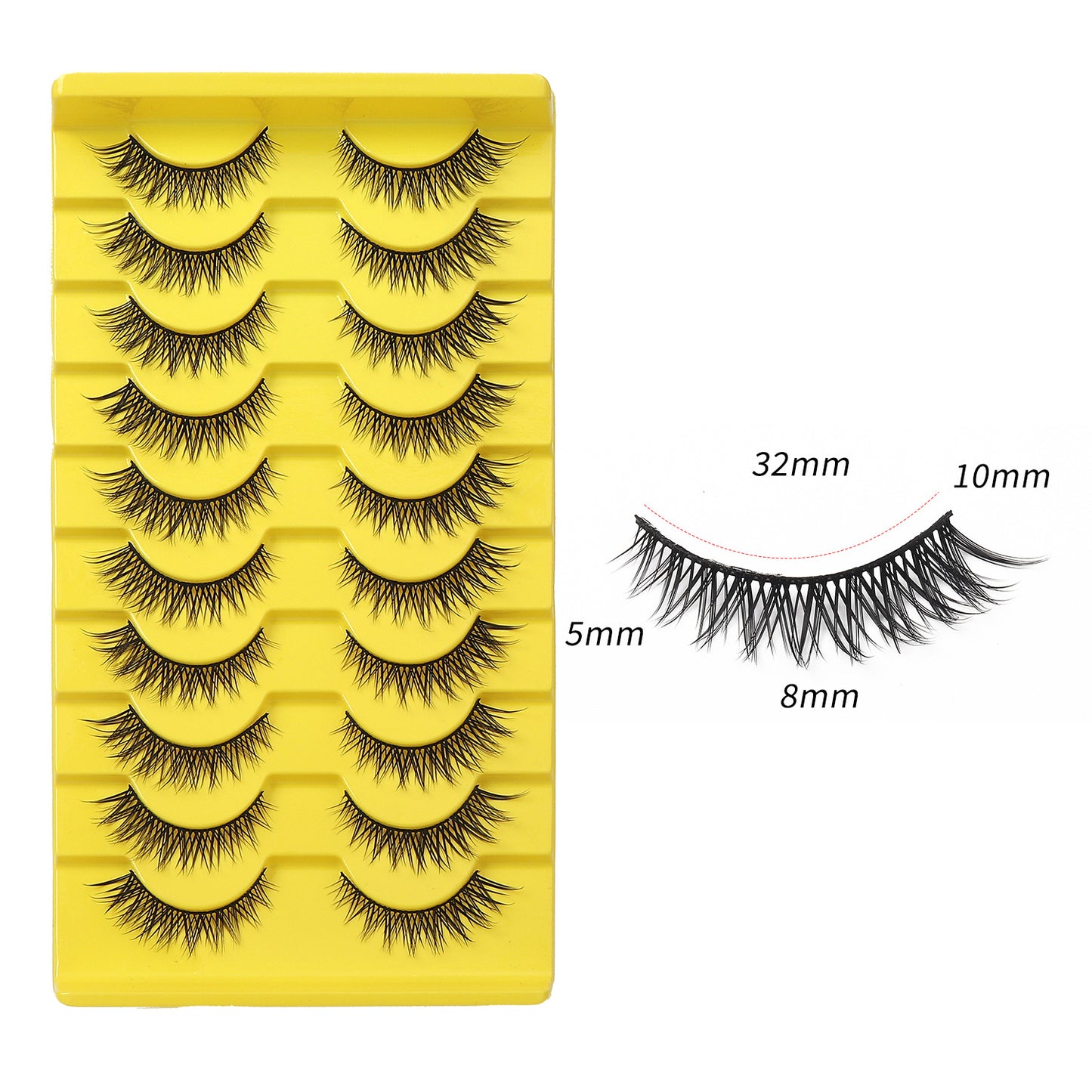 False Eyelashes - 10 Pairs