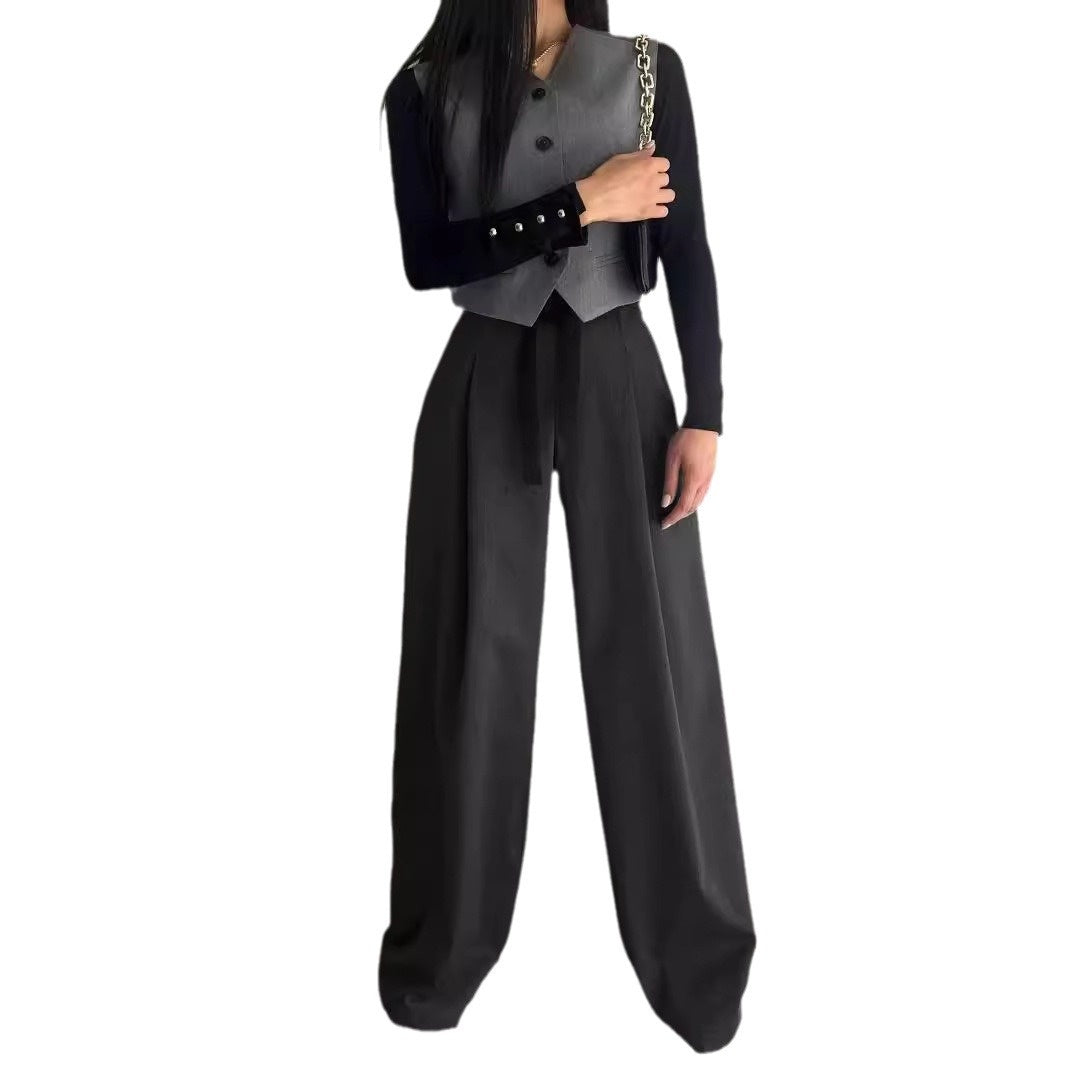 Wide-Leg Suit Pants