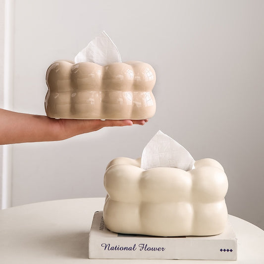 Cream Style Ceramic Tissue Box