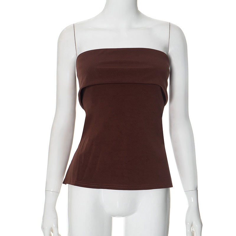 Solid Color Slim-Fit  Tube Top