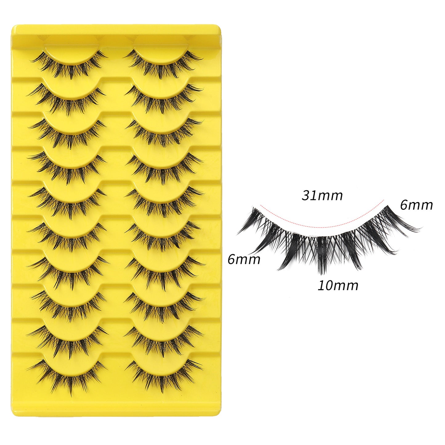 False Eyelashes - 10 Pairs