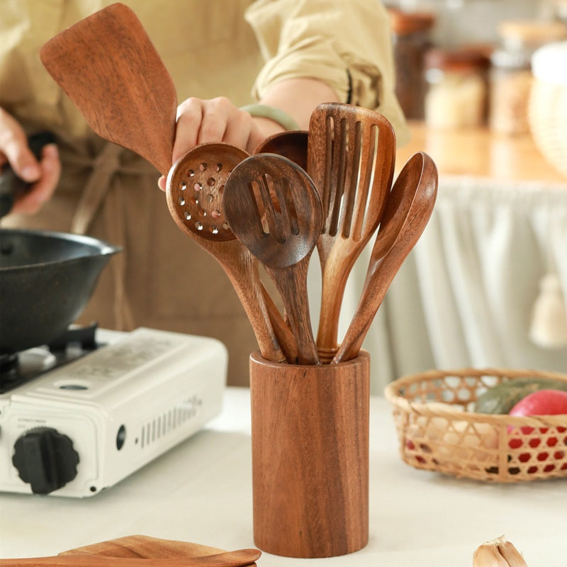 Non-Stick Wooden Cooking Kitchen Utensils Sets