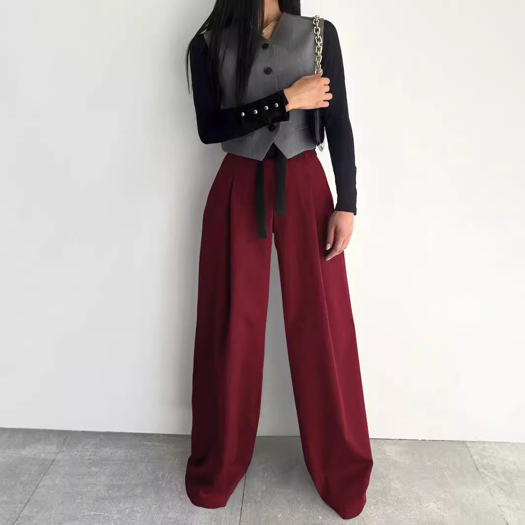 Wide-Leg Suit Pants