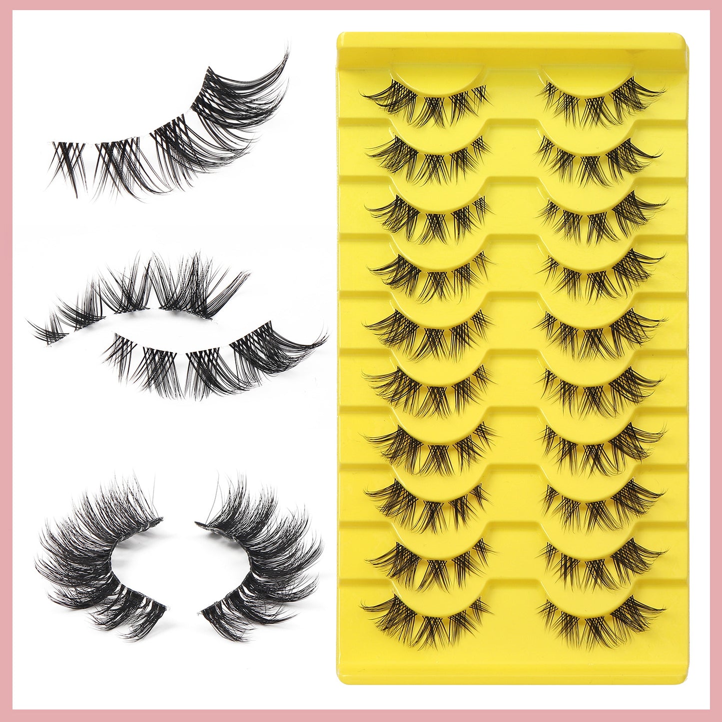 False Eyelashes - 10 Pairs