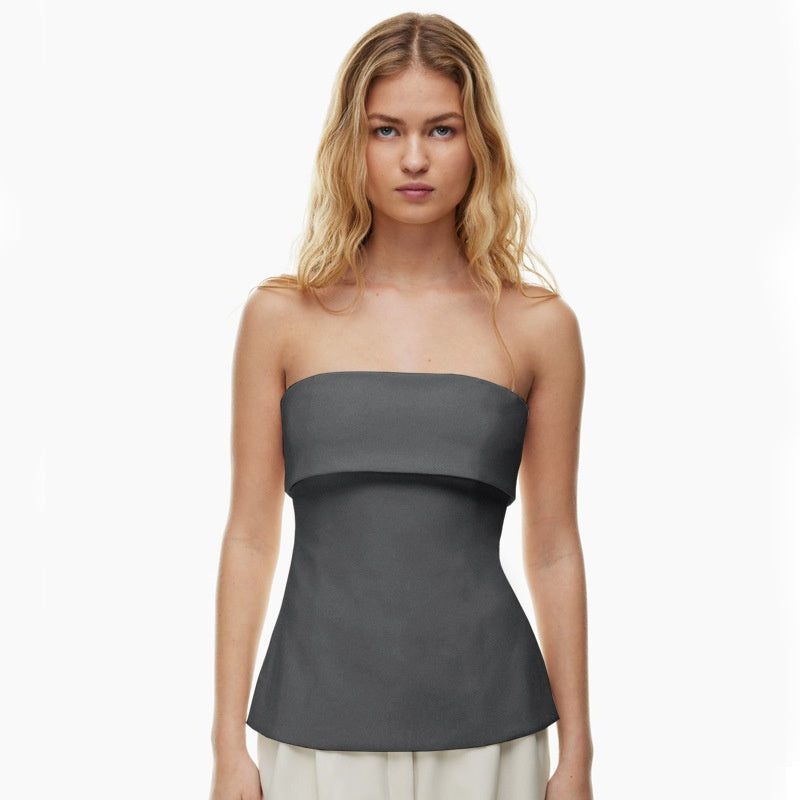 Solid Color Slim-Fit  Tube Top