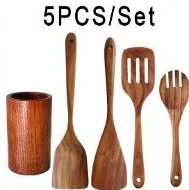 Non-Stick Wooden Cooking Kitchen Utensils Sets