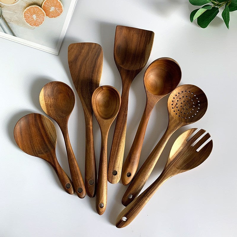 Non-Stick Wooden Cooking Kitchen Utensils Sets