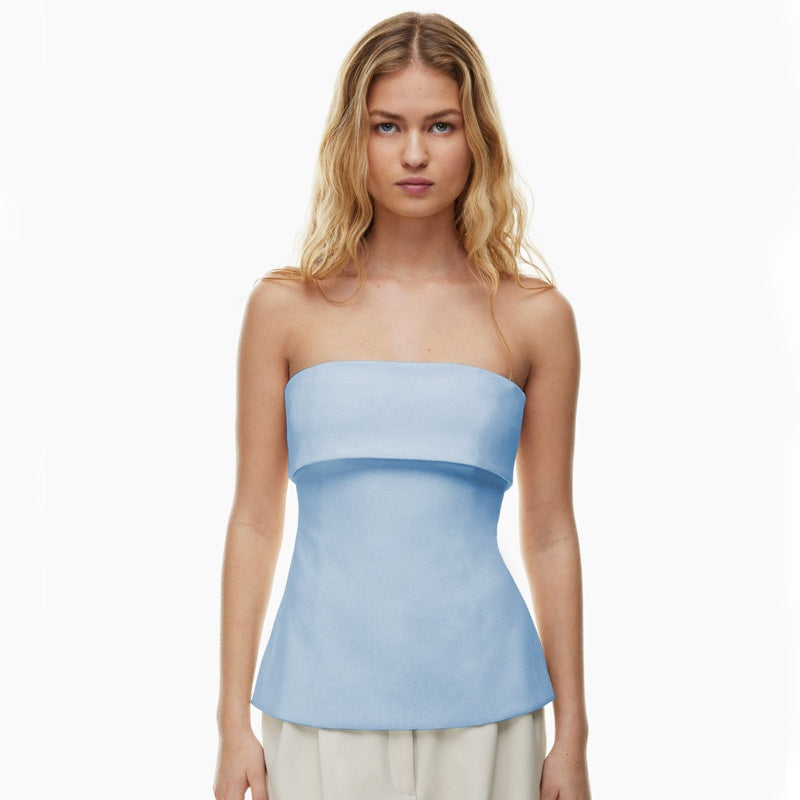 Solid Color Slim-Fit  Tube Top