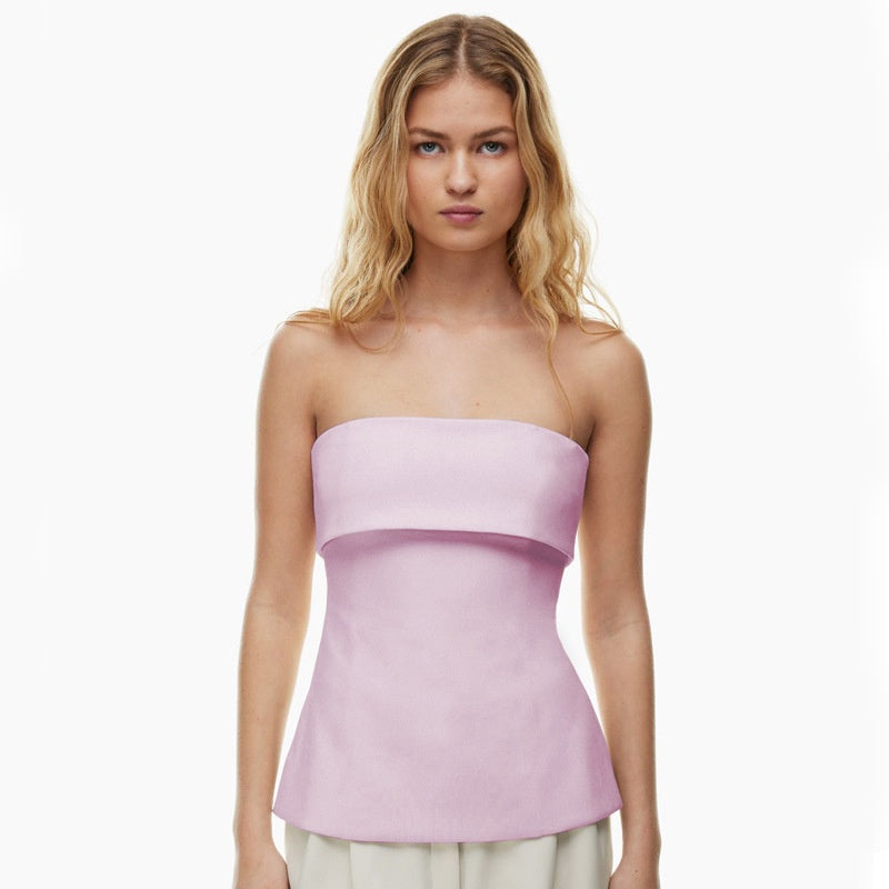 Solid Color Slim-Fit  Tube Top