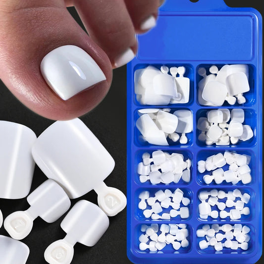 100PCS Short Square Toenail Press Ons