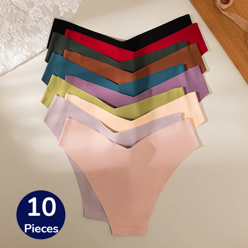 Women's Panties 10PCS/Set Seamless  V-Cut Underwear