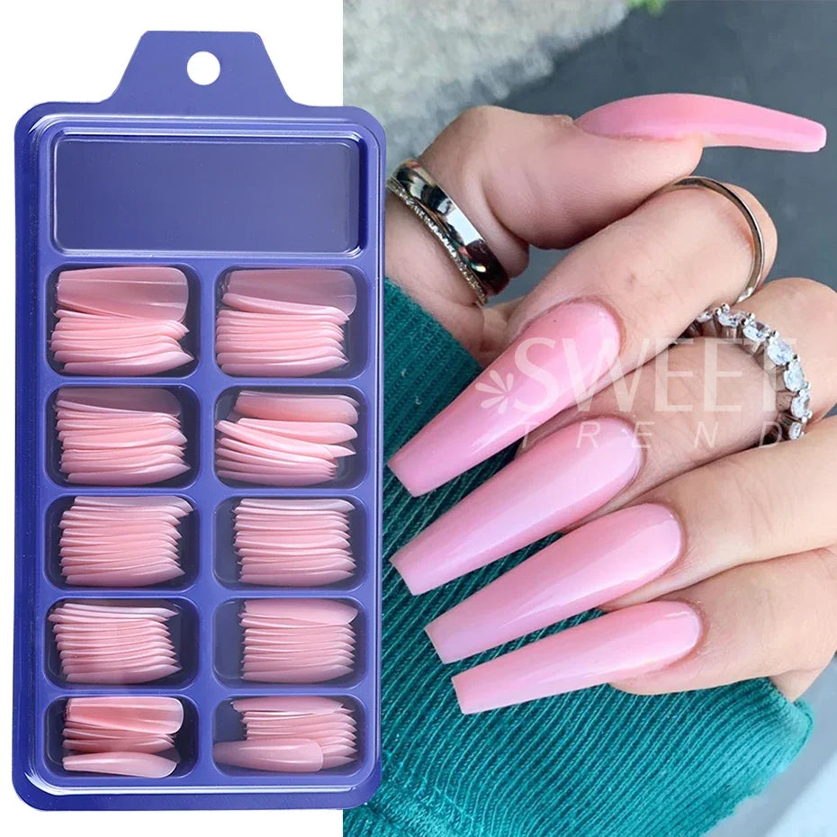 100pcs Nude Pink  Press On Nails