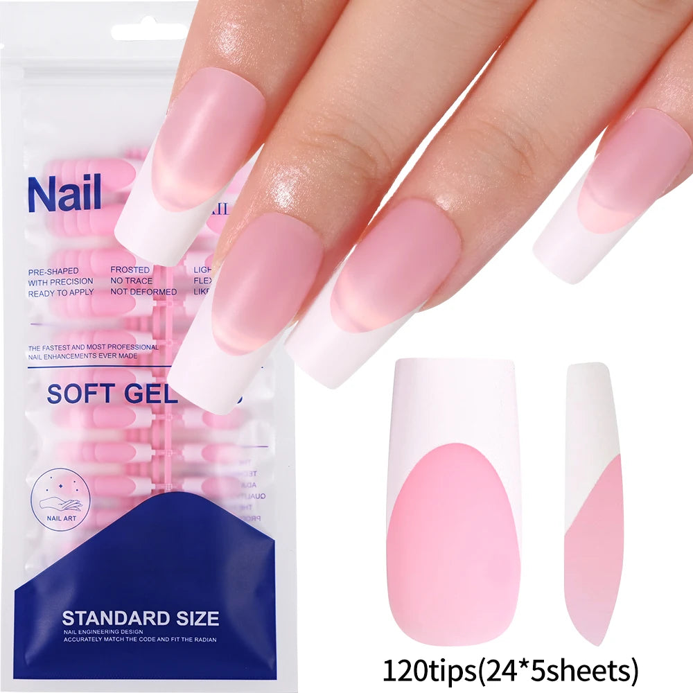 100Pcs  Pink Press on Nails