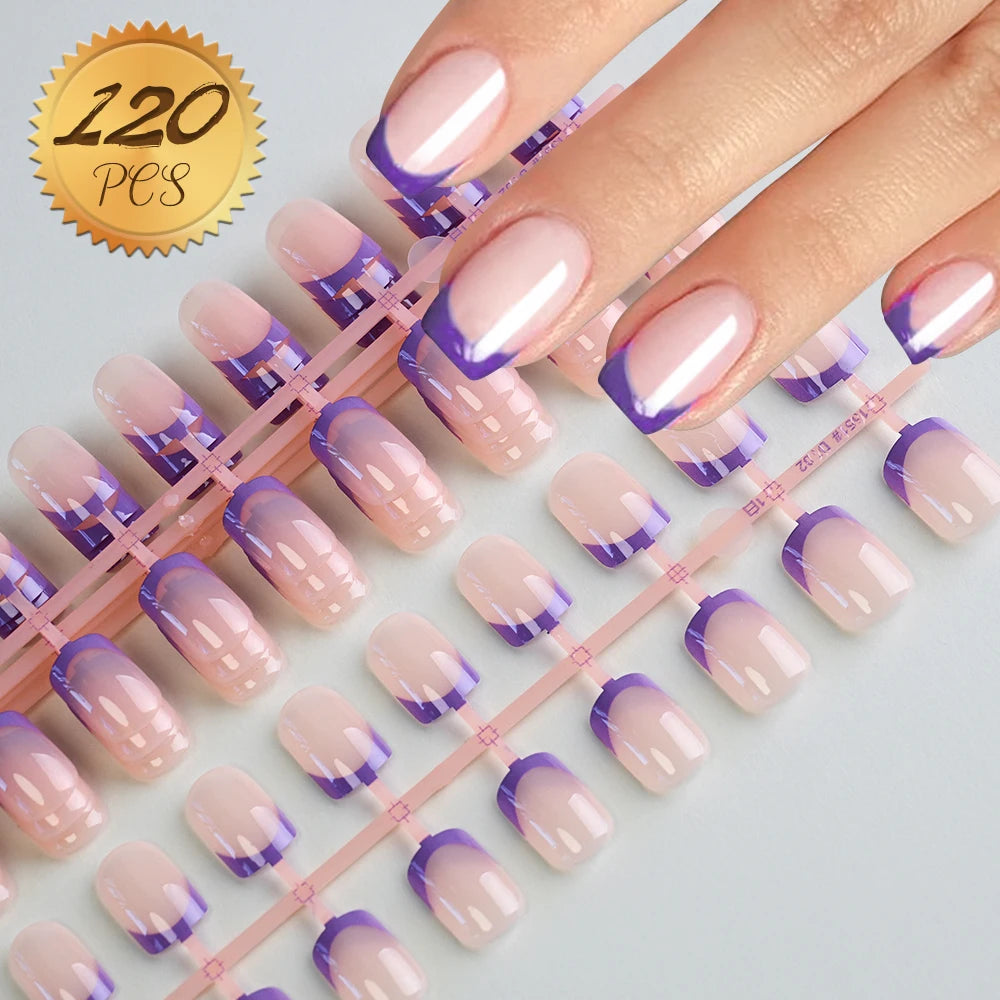 100Pcs  Pink Press on Nails