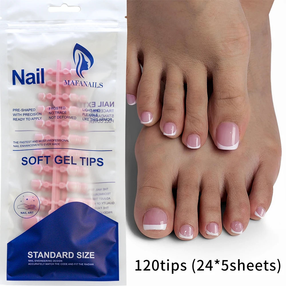 Short Square Toenail Press Ons 100PCS