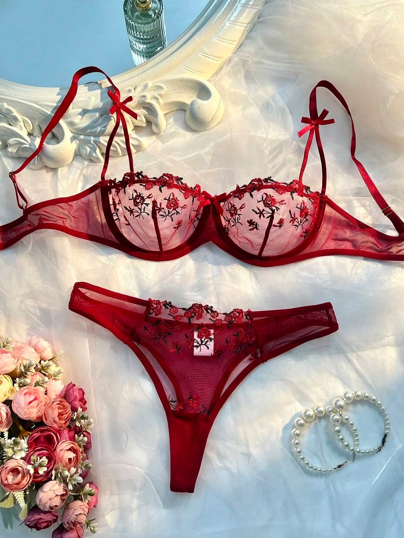 Sexy Transparent Lingerie Bra Set