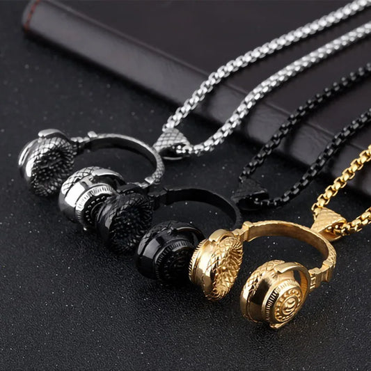 Titanium Chain With Headphone Pendant