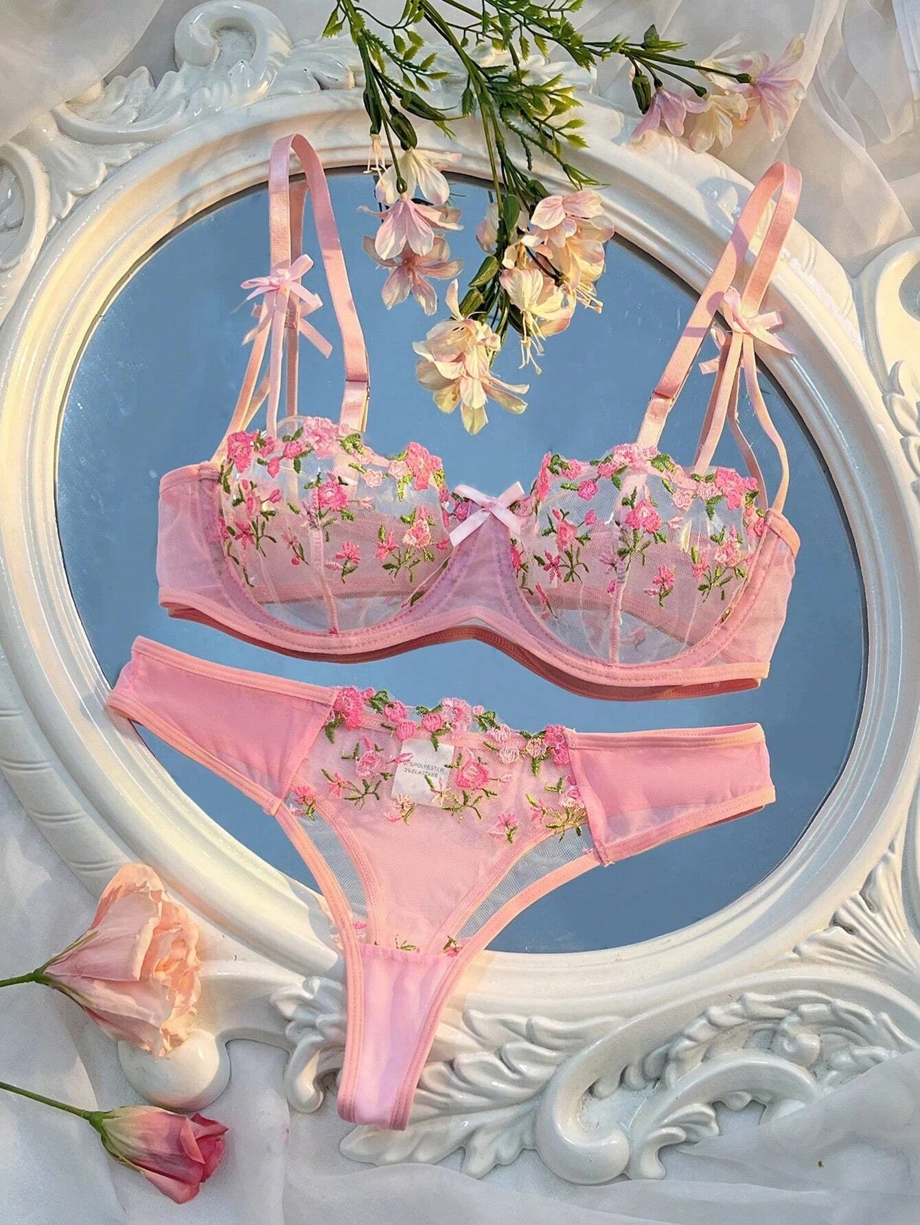 Sexy Transparent Lingerie Bra Set