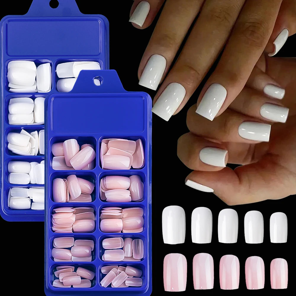 100Pcs  Pink Press on Nails