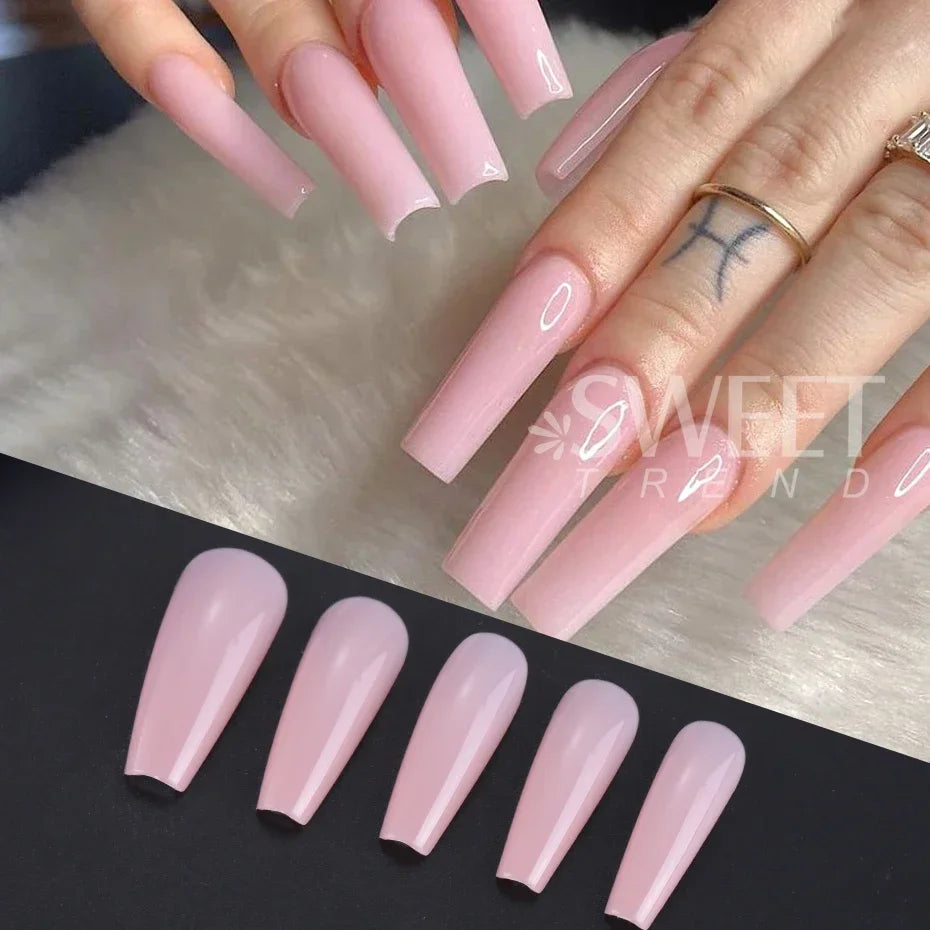 100pcs Nude Pink  Press On Nails