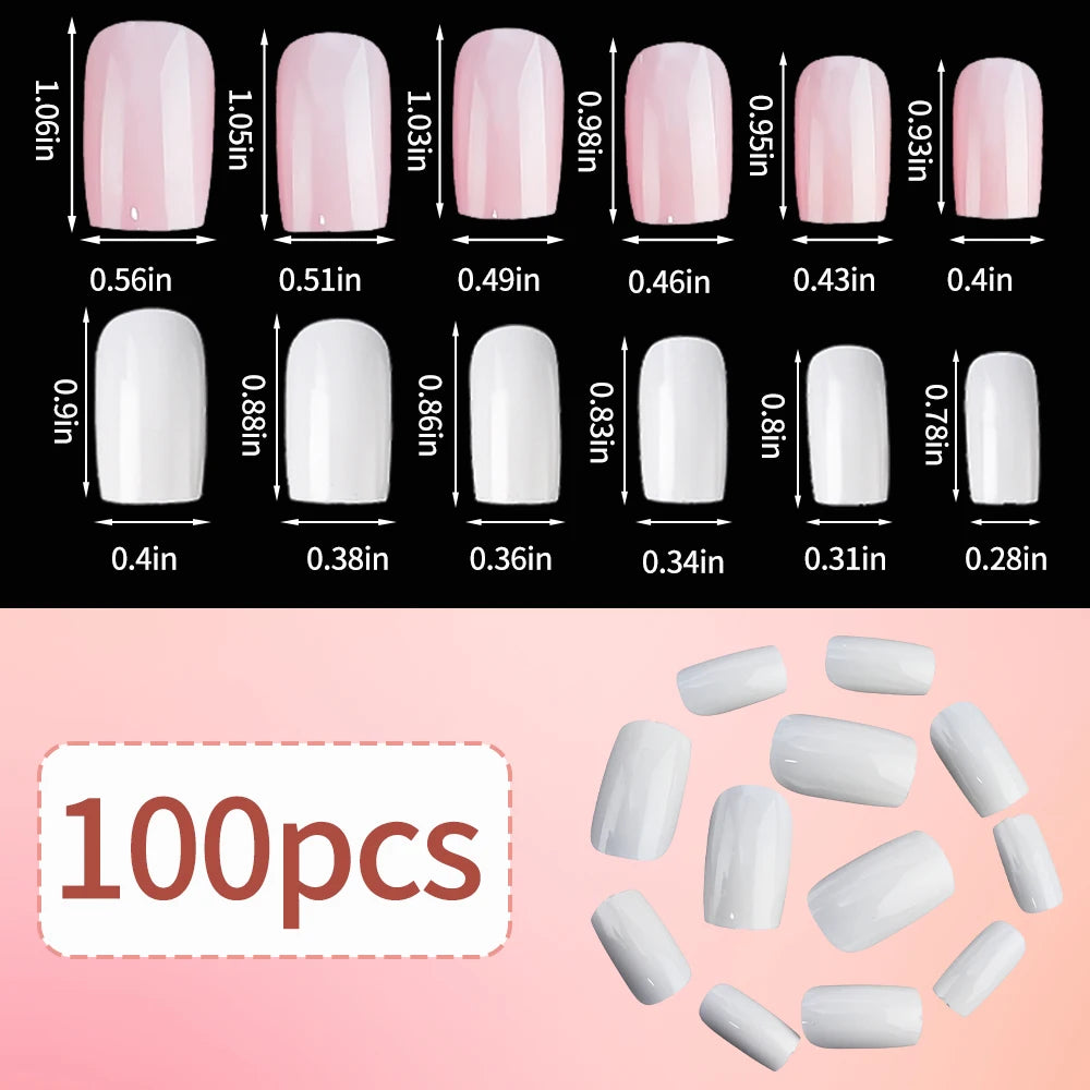 100Pcs  Pink Press on Nails