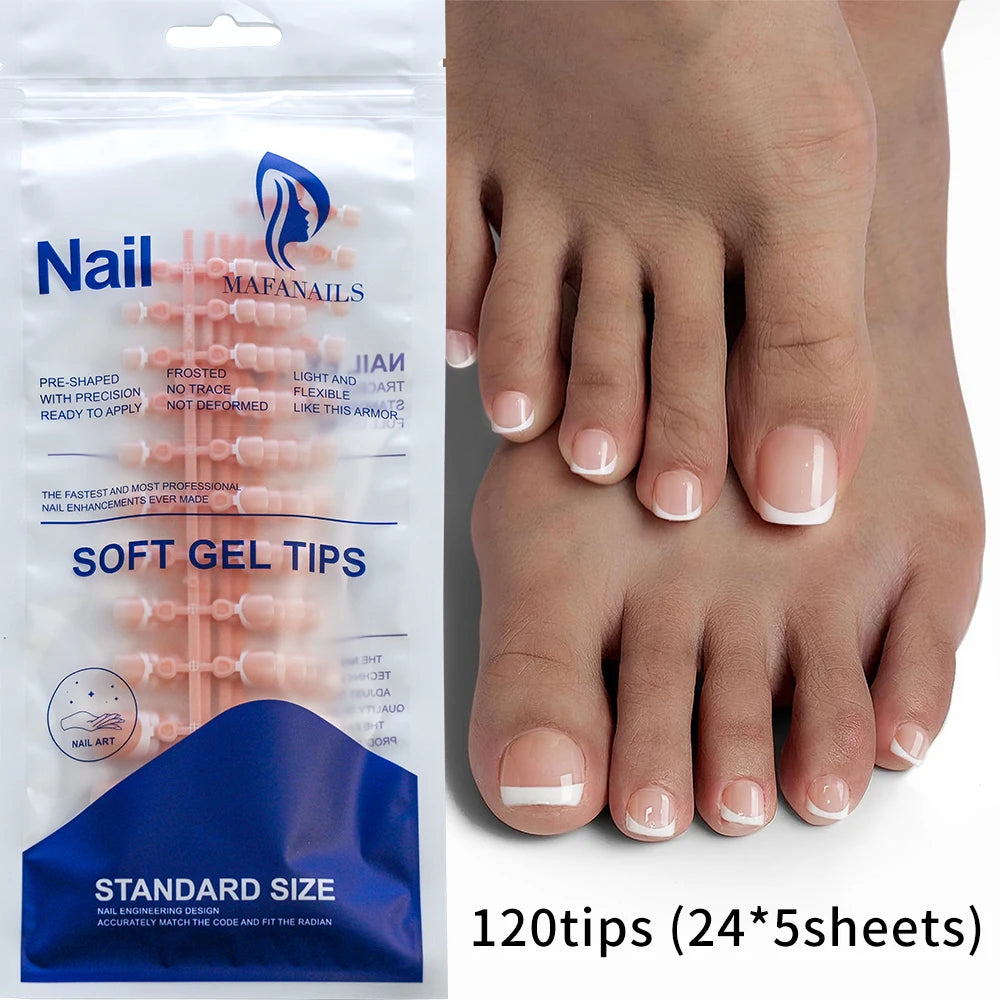 Short Square Toenail Press Ons 100PCS