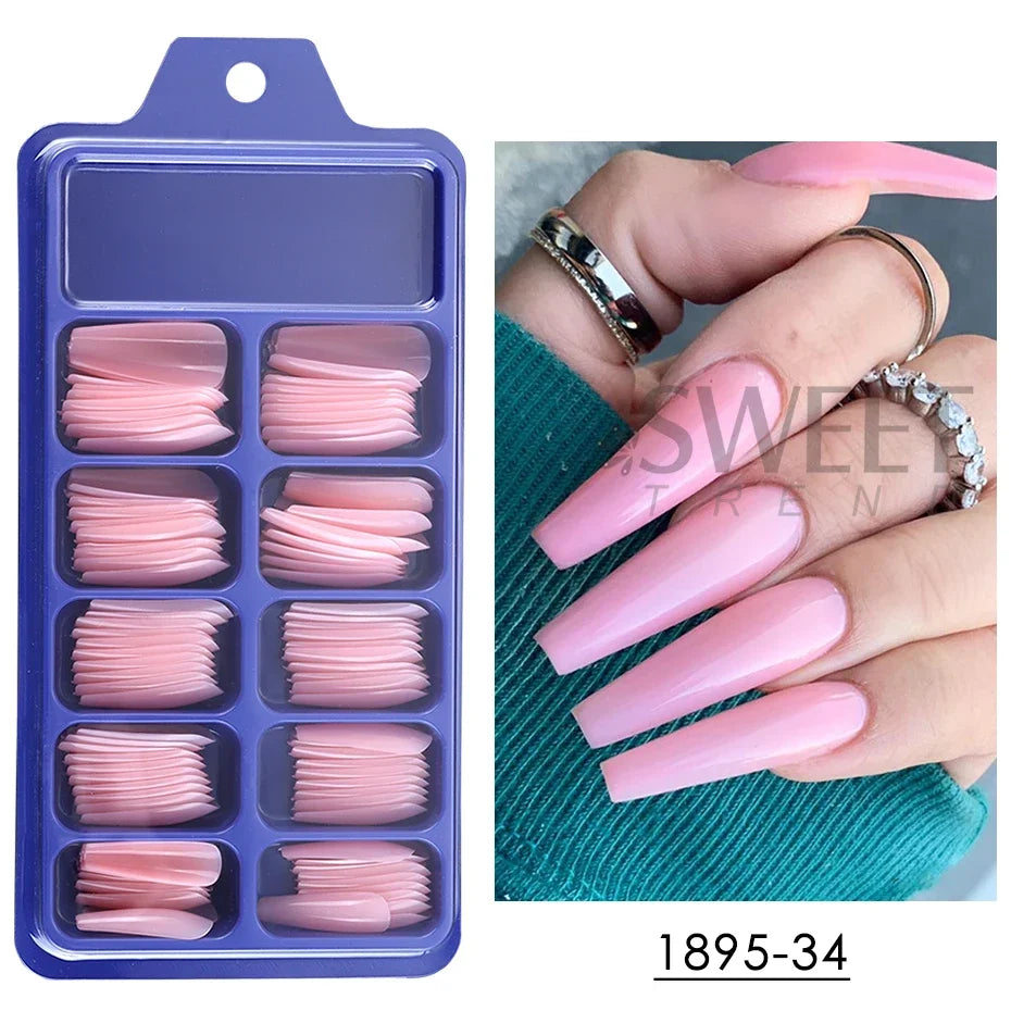 100pcs Nude Pink  Press On Nails