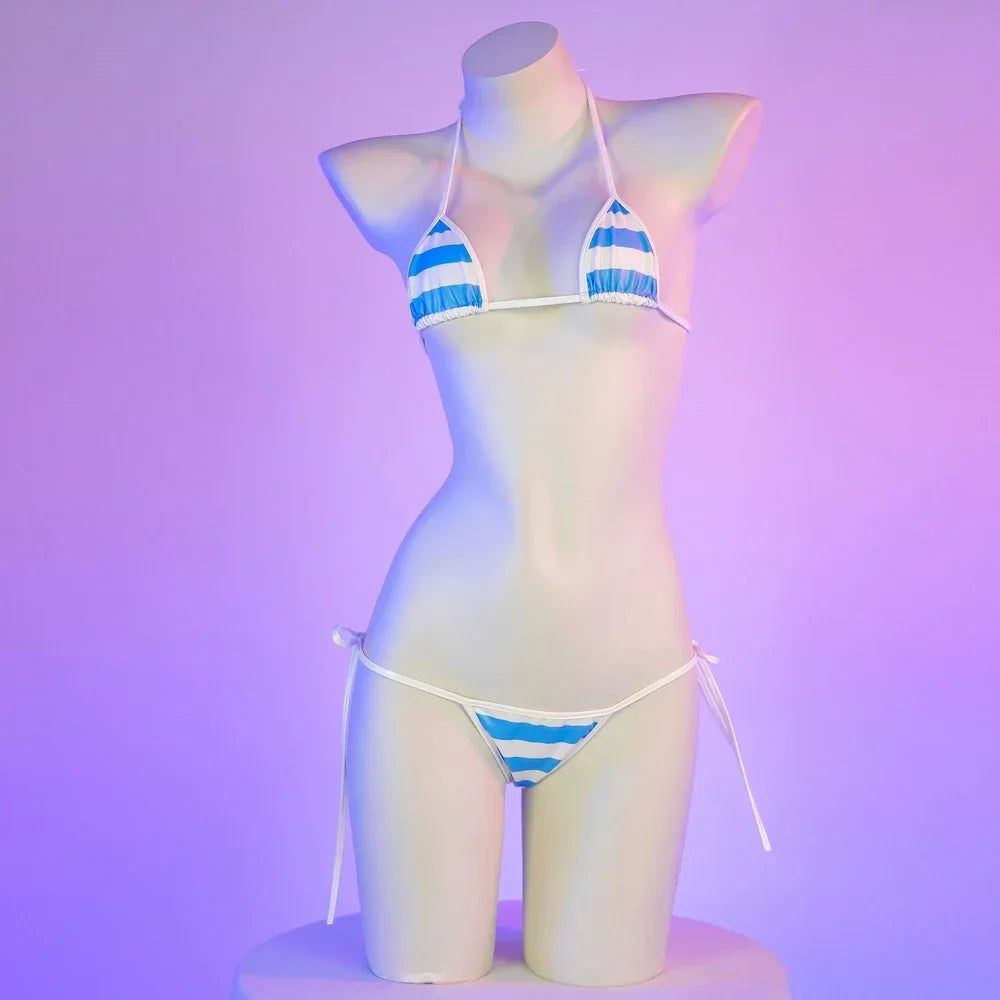 Micro Bikini Set With Stripes