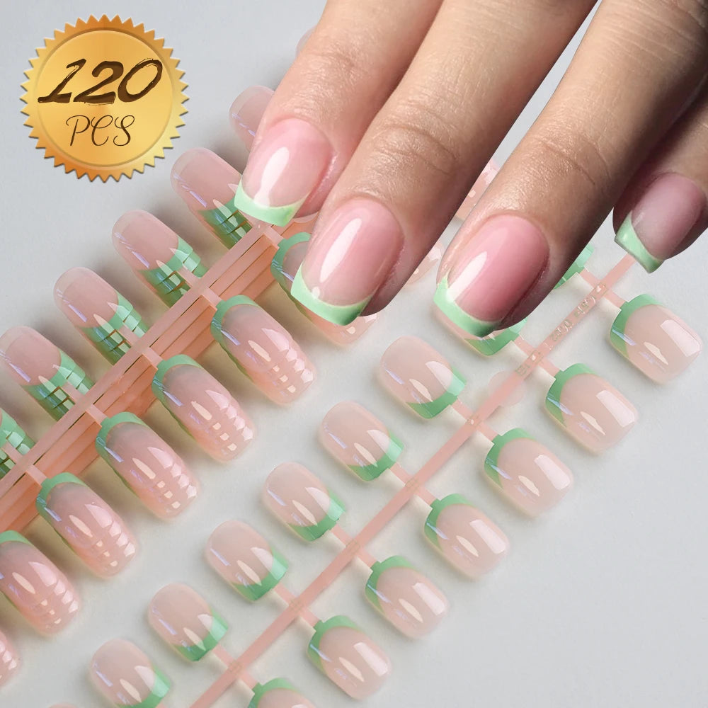 100Pcs  Pink Press on Nails