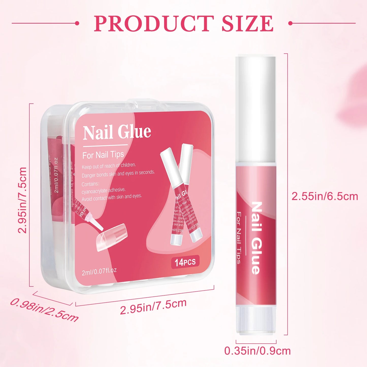 14PCS Nail Glue for Press on Nails