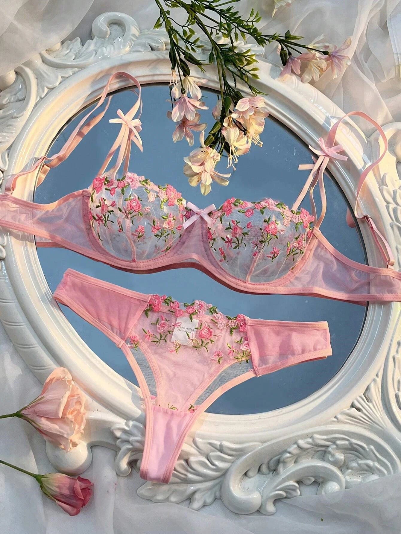 Sexy Transparent Lingerie Bra Set