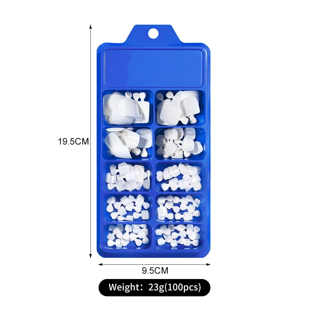 Short Square Toenail Press Ons 100PCS