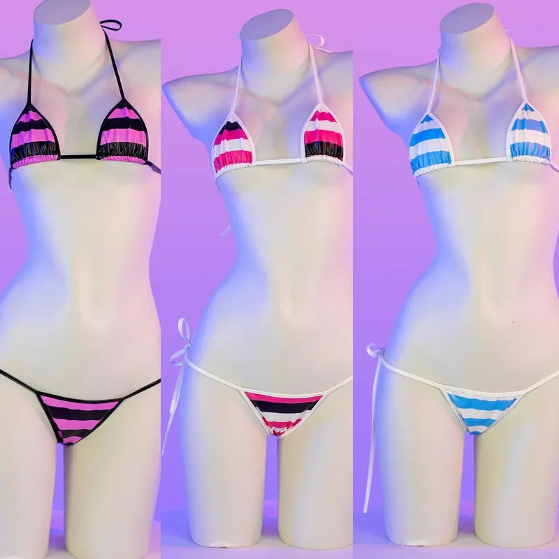 Micro Bikini Set With Stripes