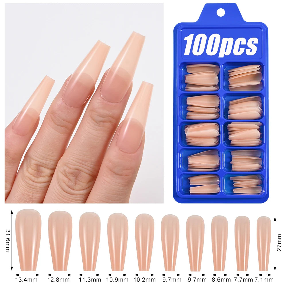 100Pcs  Pink Press on Nails