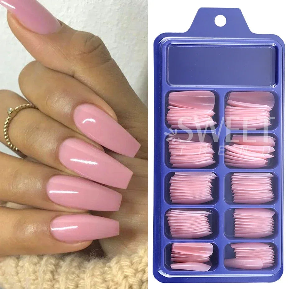 100pcs Nude Pink  Press On Nails