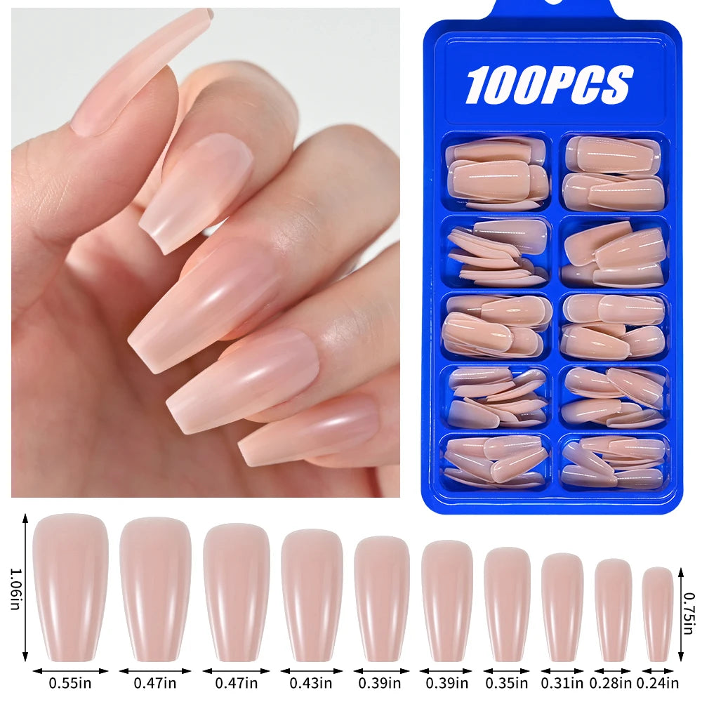 100Pcs  Pink Press on Nails