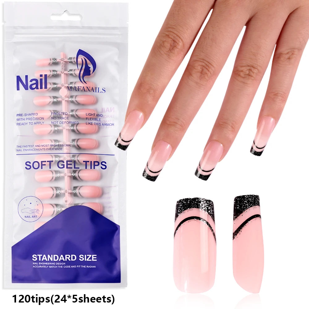 100Pcs  Pink Press on Nails